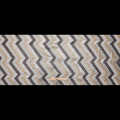 White, Black, Gold and Silver Zig Zag Baby Sequins Folded