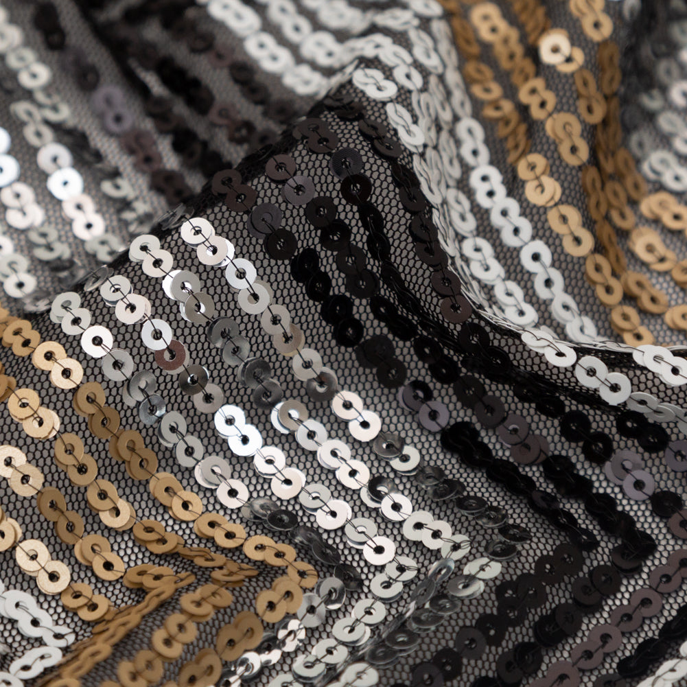 White, Black, Gold and Silver Zig Zag Baby Sequins Full