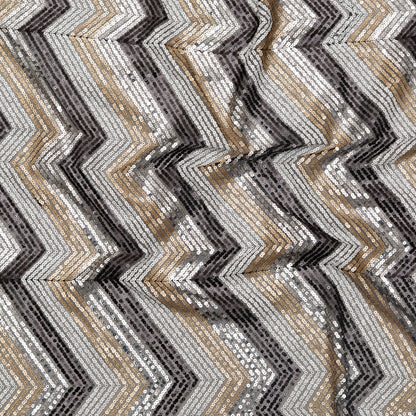 White, Black, Gold and Silver Zig Zag Baby Sequins