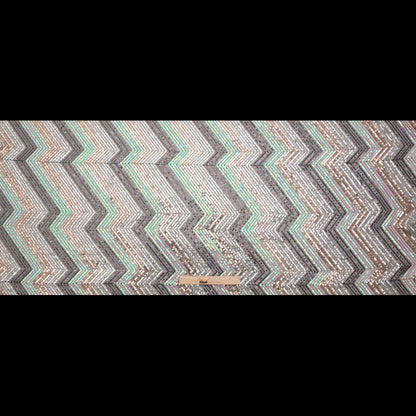 Iridescent Pink, Black, Rose Gold and Silver Zig Zag Baby Sequins Folded