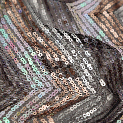 Iridescent Pink, Black, Rose Gold and Silver Zig Zag Baby Sequins Full