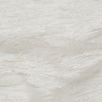 White Flamestitch Embroidered Netted Lace Detail