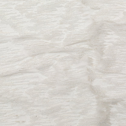 White Flamestitch Embroidered Netted Lace