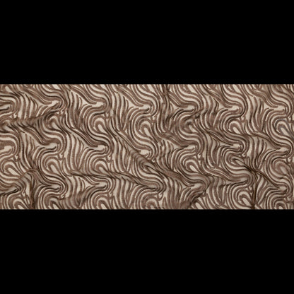 Abstract Embroidered Tulle - Metallic Copper Full