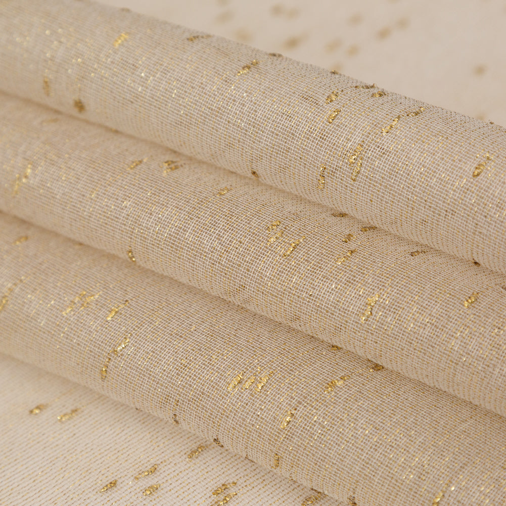 Metallic Gold Slubbed Scrim Detail
