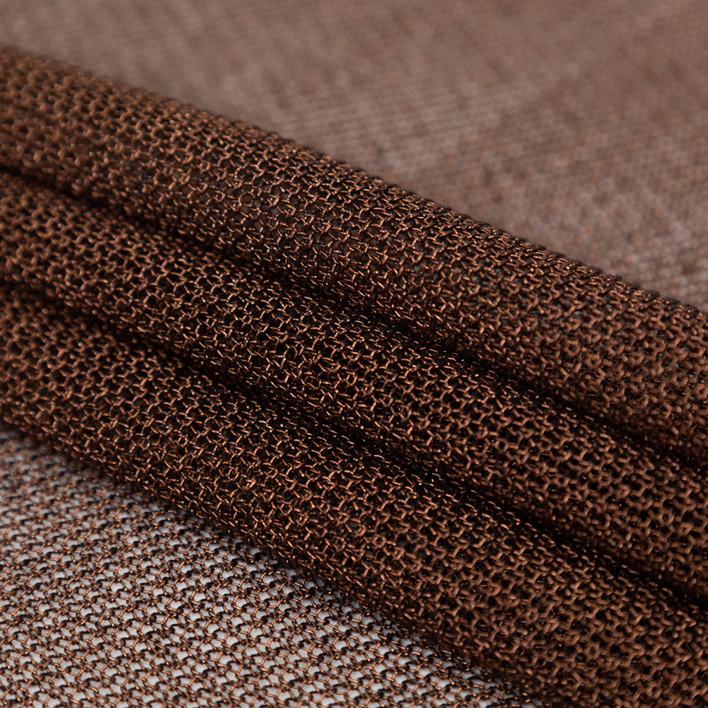 Metallic Faux Knit Chainmail - Brown Detail