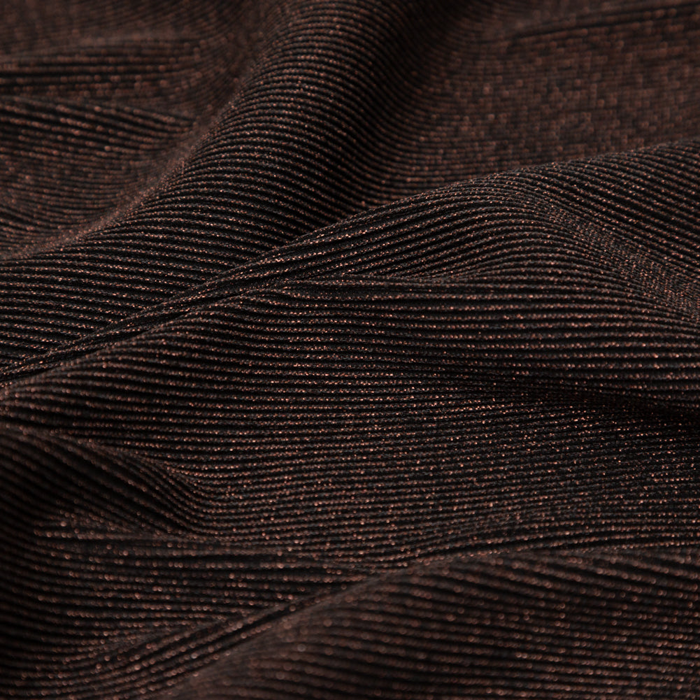 Metallic Copper and Black Ultra-Stretch Raised Rib Knit Full