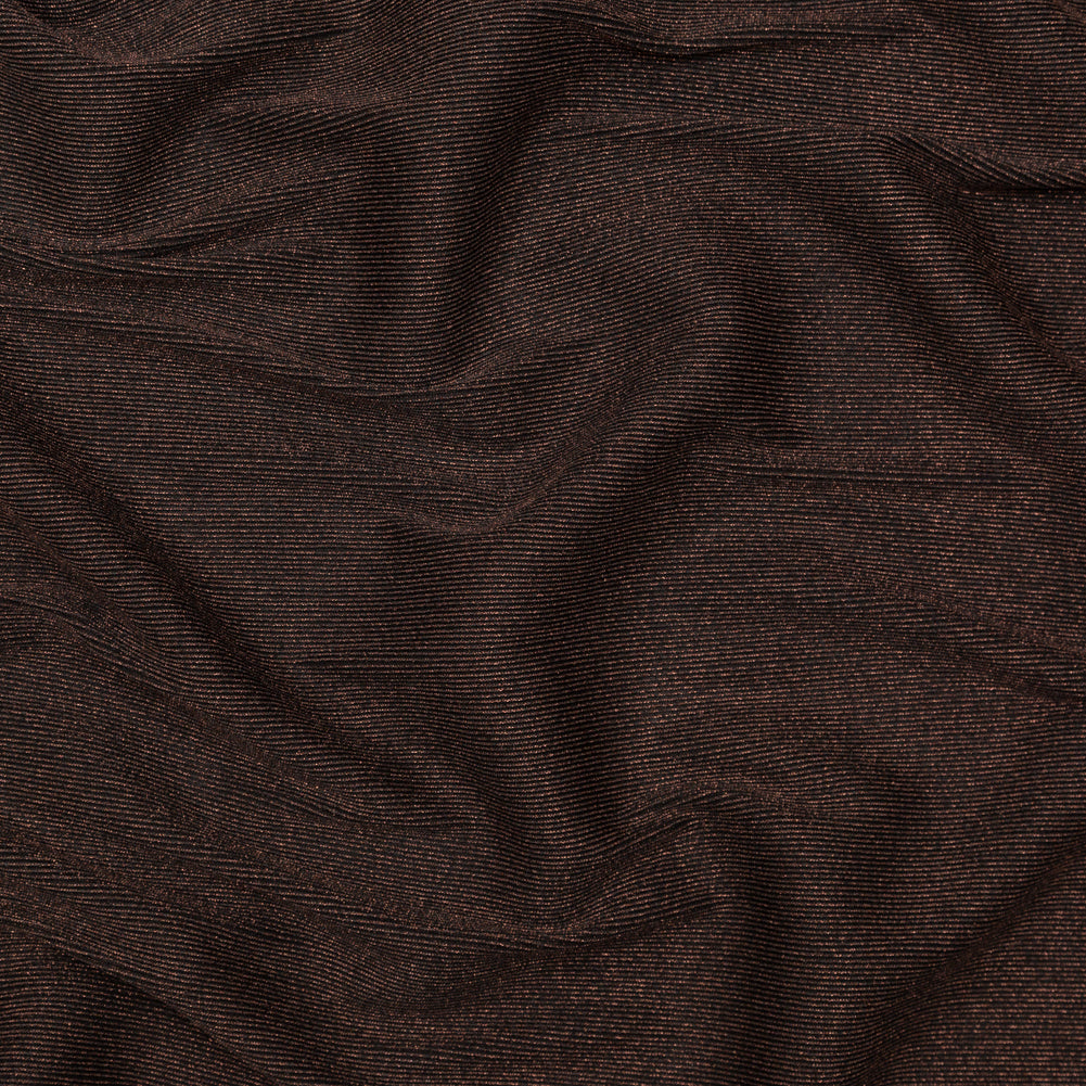 Metallic Copper and Black Ultra-Stretch Raised Rib Knit