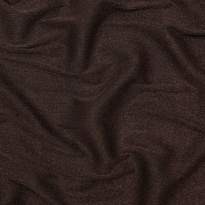Metallic Copper and Black Ultra-Stretch Raised Rib Knit