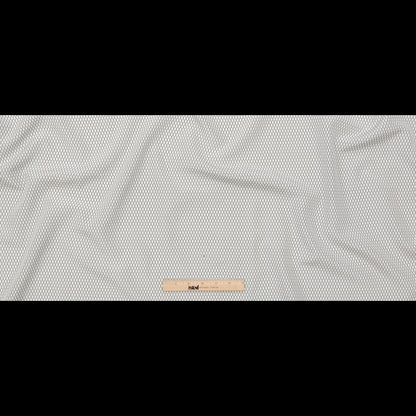 Italian White and Black Geometric Silk and Cotton Voile Full