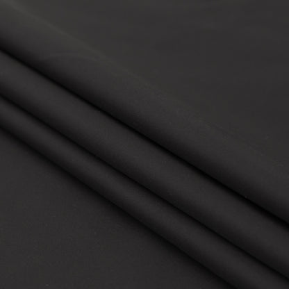 Italian Black Silk and Cotton Dull Satin Folded