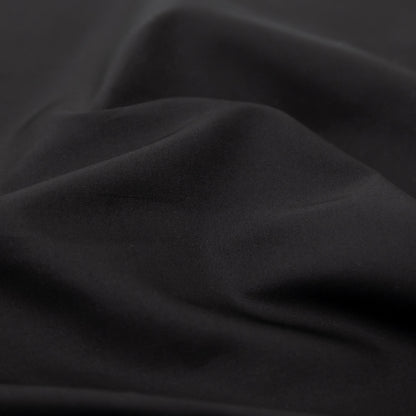 Italian Black Silk and Cotton Dull Satin Detail