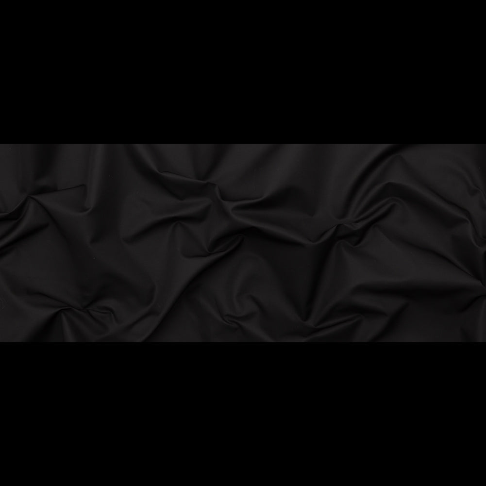 Italian Black Silk and Cotton Dull Satin Full