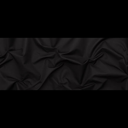 Italian Black Silk and Cotton Dull Satin Full