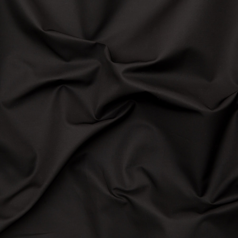 Italian Black Silk and Cotton Dull Satin