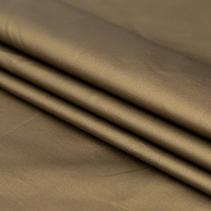 Italian Army Green Stretch Cotton Twill with a Metallic Antique Gold Laminate Folded