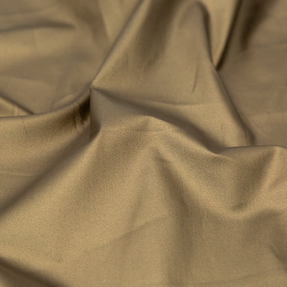 Italian Army Green Stretch Cotton Twill with a Metallic Antique Gold Laminate Detail