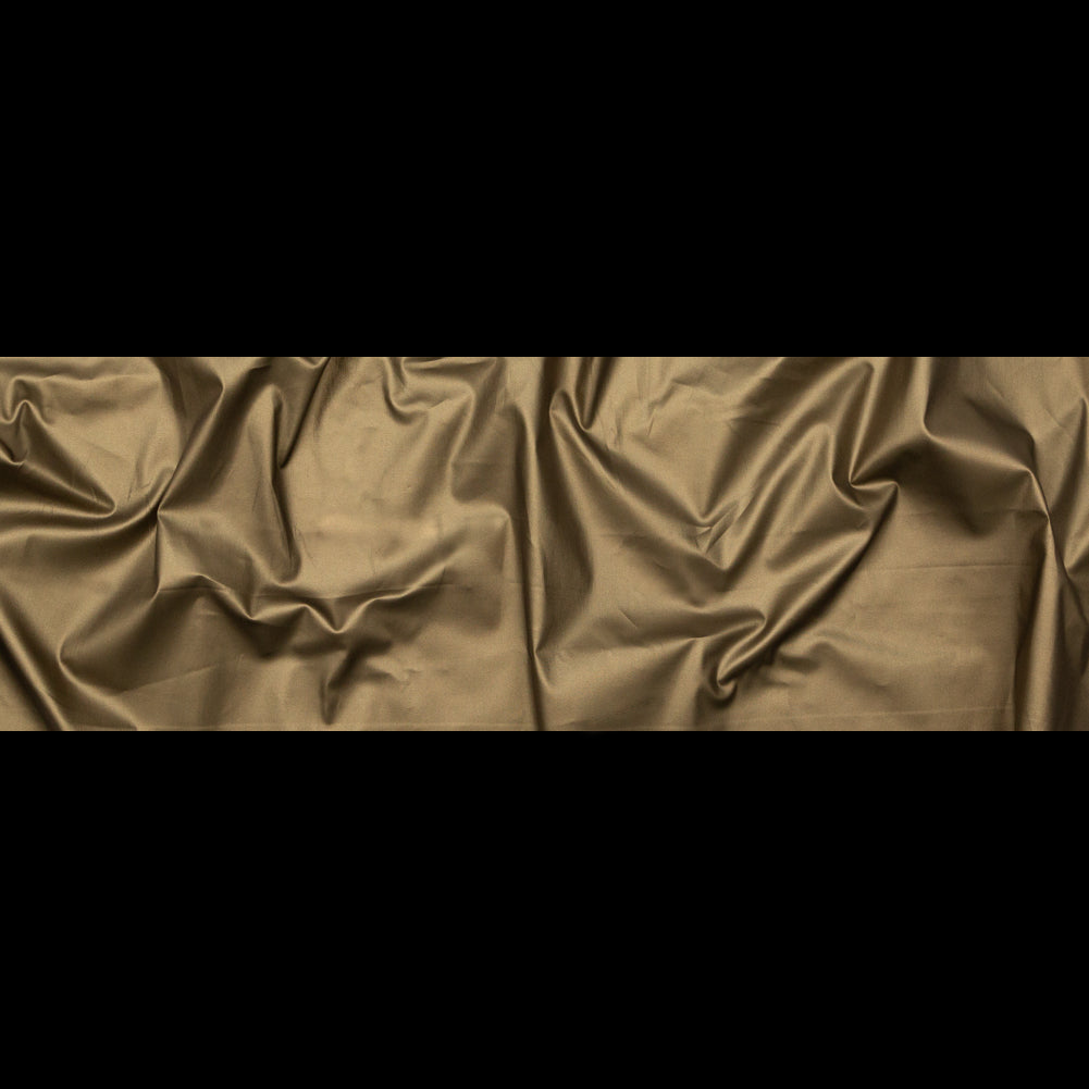 Italian Army Green Stretch Cotton Twill with a Metallic Antique Gold Laminate Full