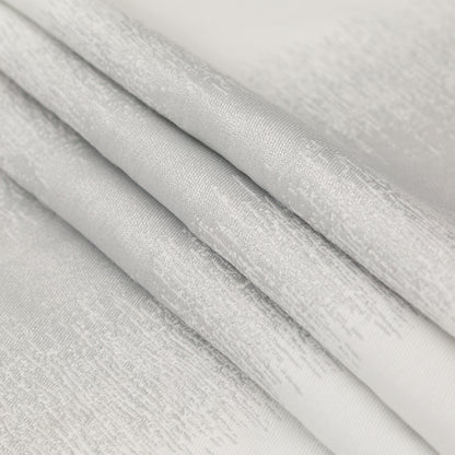 Italian Metallic Silver and White Abstract Cotton Jacquard Folded