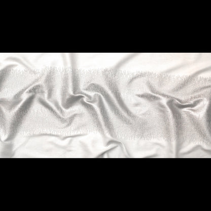 Italian Metallic Silver and White Abstract Cotton Jacquard Full