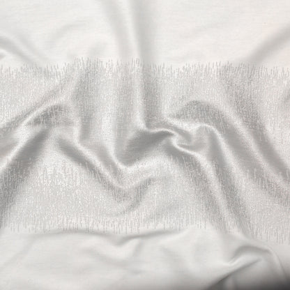 Italian Metallic Silver and White Abstract Cotton Jacquard