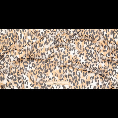 Chocolate Torte, Toffee Brown and Simply Taupe Leopard Printed Crinkled Silk Chiffon Full