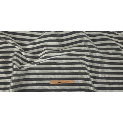 Cannoli Cream Organza with Woven Awning Stripes Full