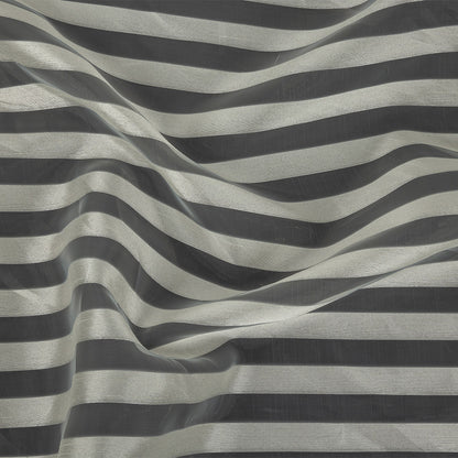 Cannoli Cream Organza with Woven Awning Stripes