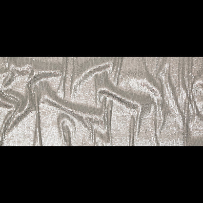 Silver Striped Circle Sequins over White Mesh Full