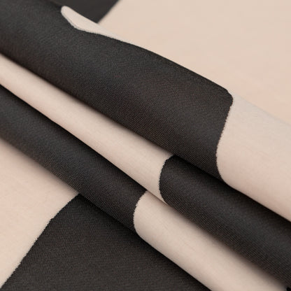 Milly Charcoal and Sandshell Abstract Cotton Woven Folded