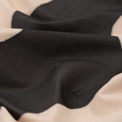 Milly Charcoal and Sandshell Abstract Cotton Woven Detail