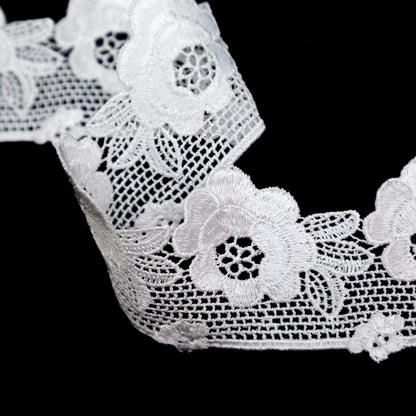 European Off-White Floral Venise Lace Trim - 2.25" Detail