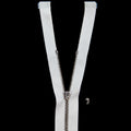 Mood Exclusive Italian White and Gunmetal T3 Open End Metal Zipper - 27.5"
