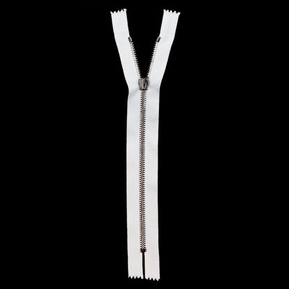 Mood Exclusive Italian Off-White and Gunmetal T5 Closed End Metal Zipper - 9" Full