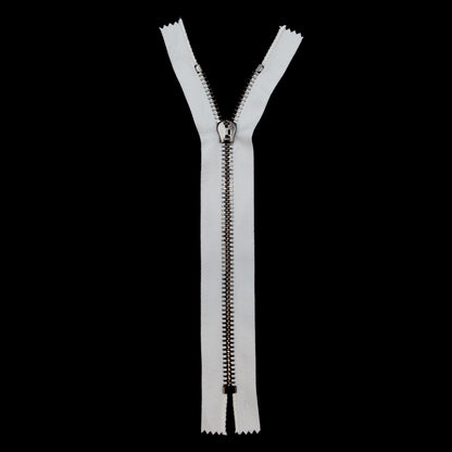 Mood Exclusive Italian Off-White and Gunmetal T8 Closed End Metal Zipper - 9" Full