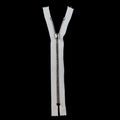 Mood Exclusive Italian White and Gunmetal T8 Closed End Metal Zipper - 9" Full