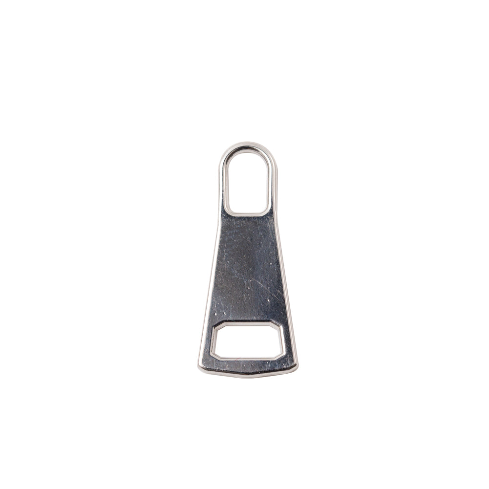 Mood Exclusive Italian Small Silver Flat Trapezium Metal Zipper Pull