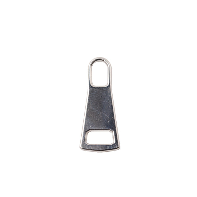 Mood Exclusive Italian Small Silver Flat Trapezium Metal Zipper Pull