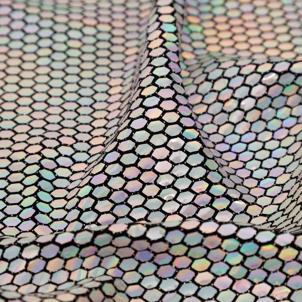Holographic Geometric Reflective Stretch Knit Full