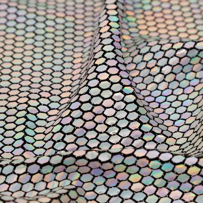 Holographic Geometric Reflective Stretch Knit Full