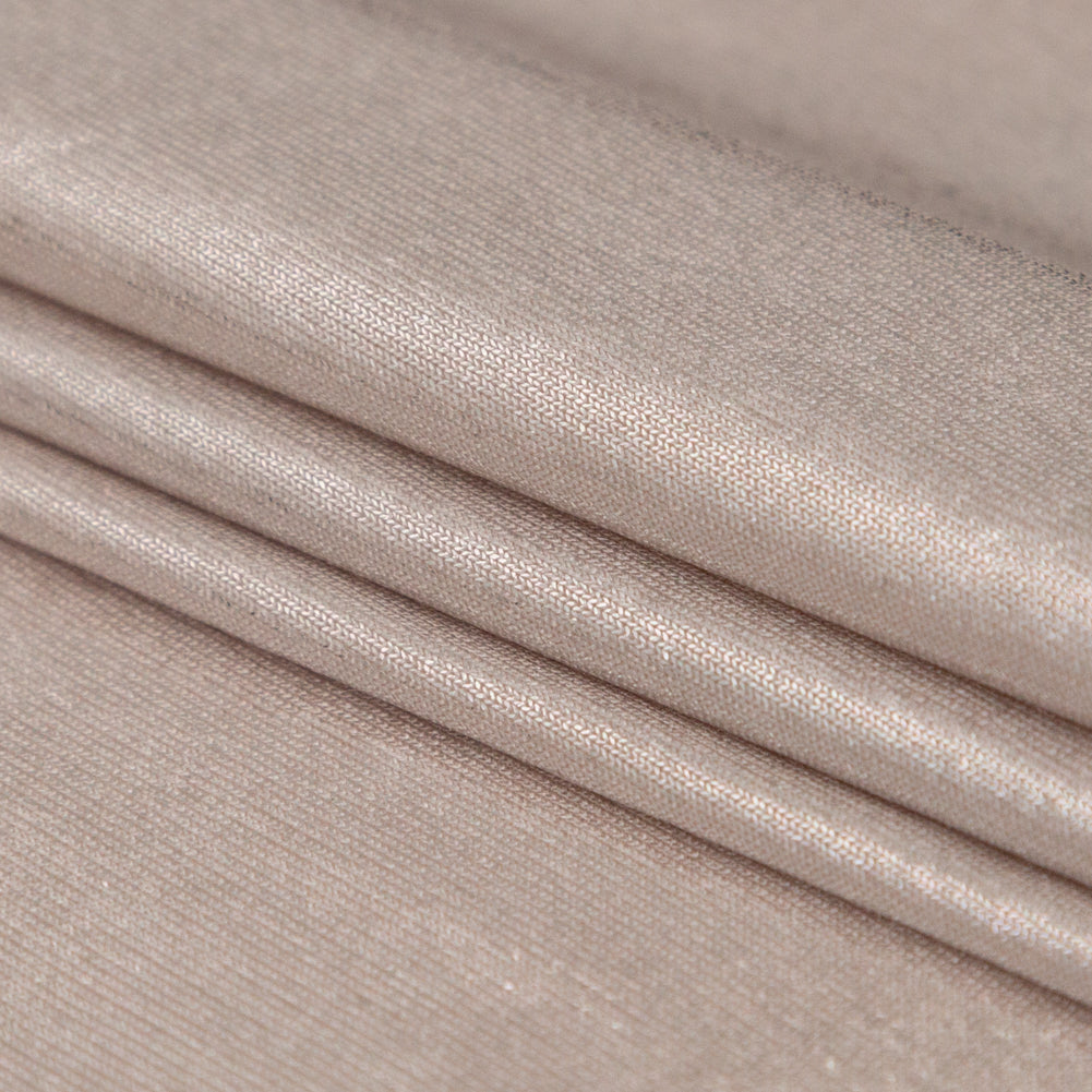 Metallic Beige Liquid Sheen Stretch Jersey Detail