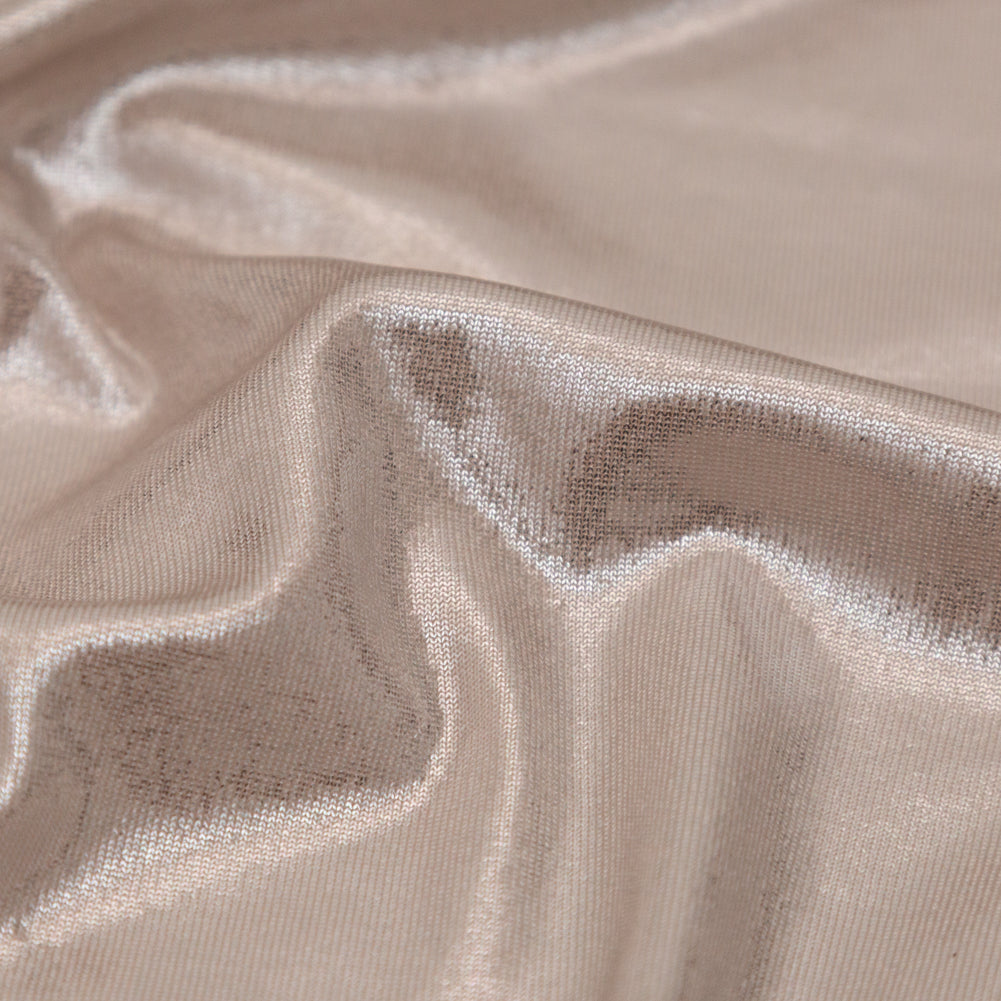 Metallic Beige Liquid Sheen Stretch Jersey Full