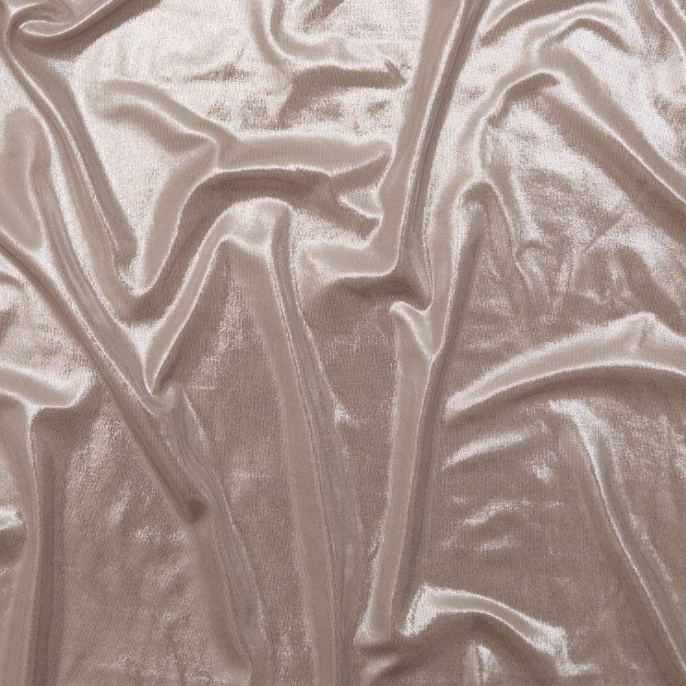 Metallic Beige Liquid Sheen Stretch Jersey