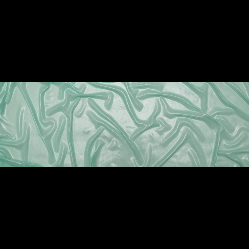 Metallic Mint Liquid Sheen Polyester Chiffon Folded
