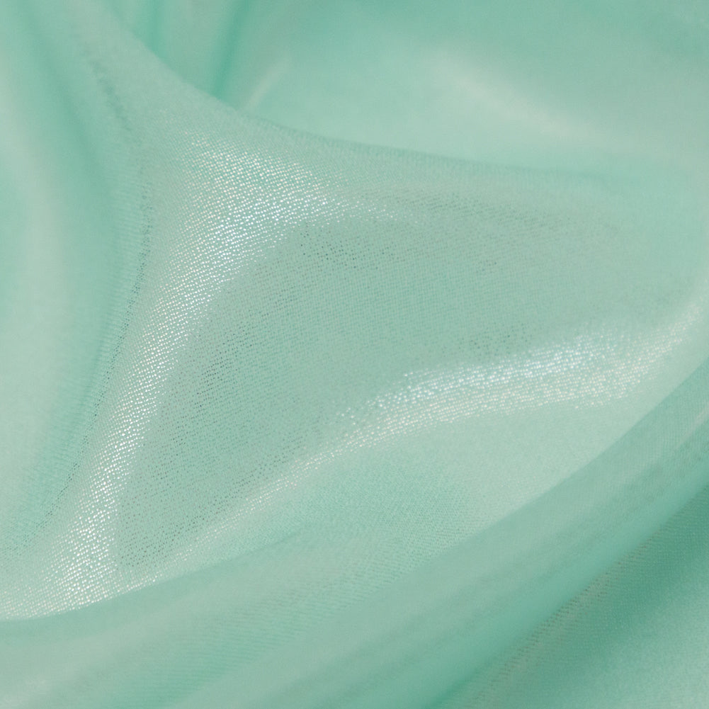 Metallic Mint Liquid Sheen Polyester Chiffon Full