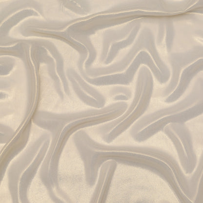 Metallic Pale Gold Liquid Sheen Polyester Chiffon