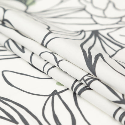 Mood Exclusive Night in Tunisia White and Green Cotton Poplin Folded