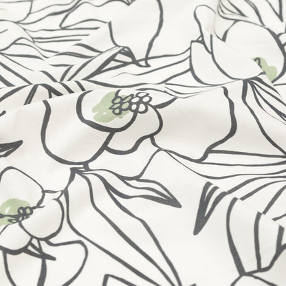 Mood Exclusive Night in Tunisia White and Green Cotton Poplin Detail