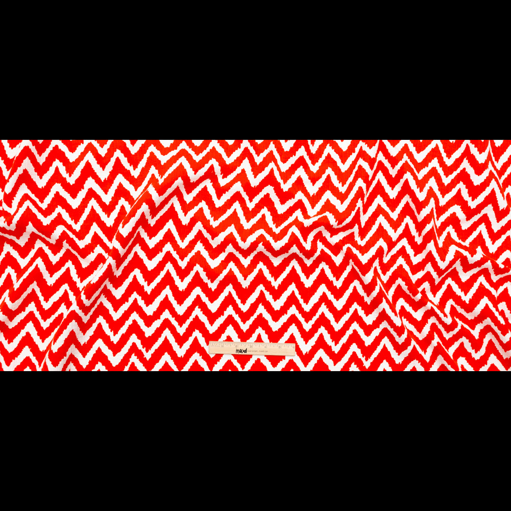 Milly Spicy Orange and White Zig Zag Printed Cotton Dobby Full