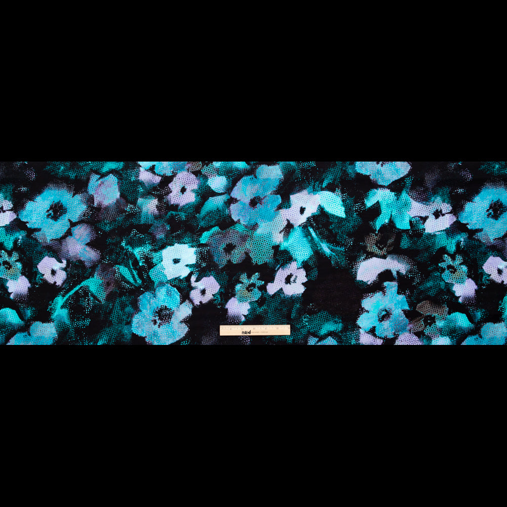 Milly Aqua and Jade Abstract Floral Cotton Faille Full